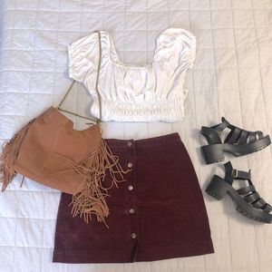 2/$15 Corduroy Button front mini skirt